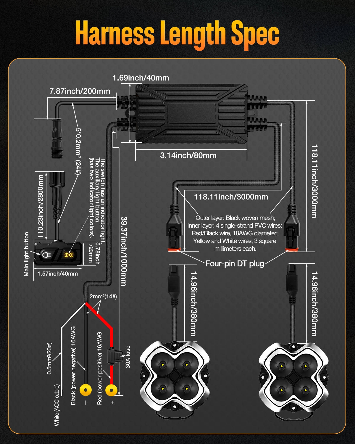 HALO Pro Series 6" LED Pod Lights with Dynamic DRL Modes - NOVSIGHT