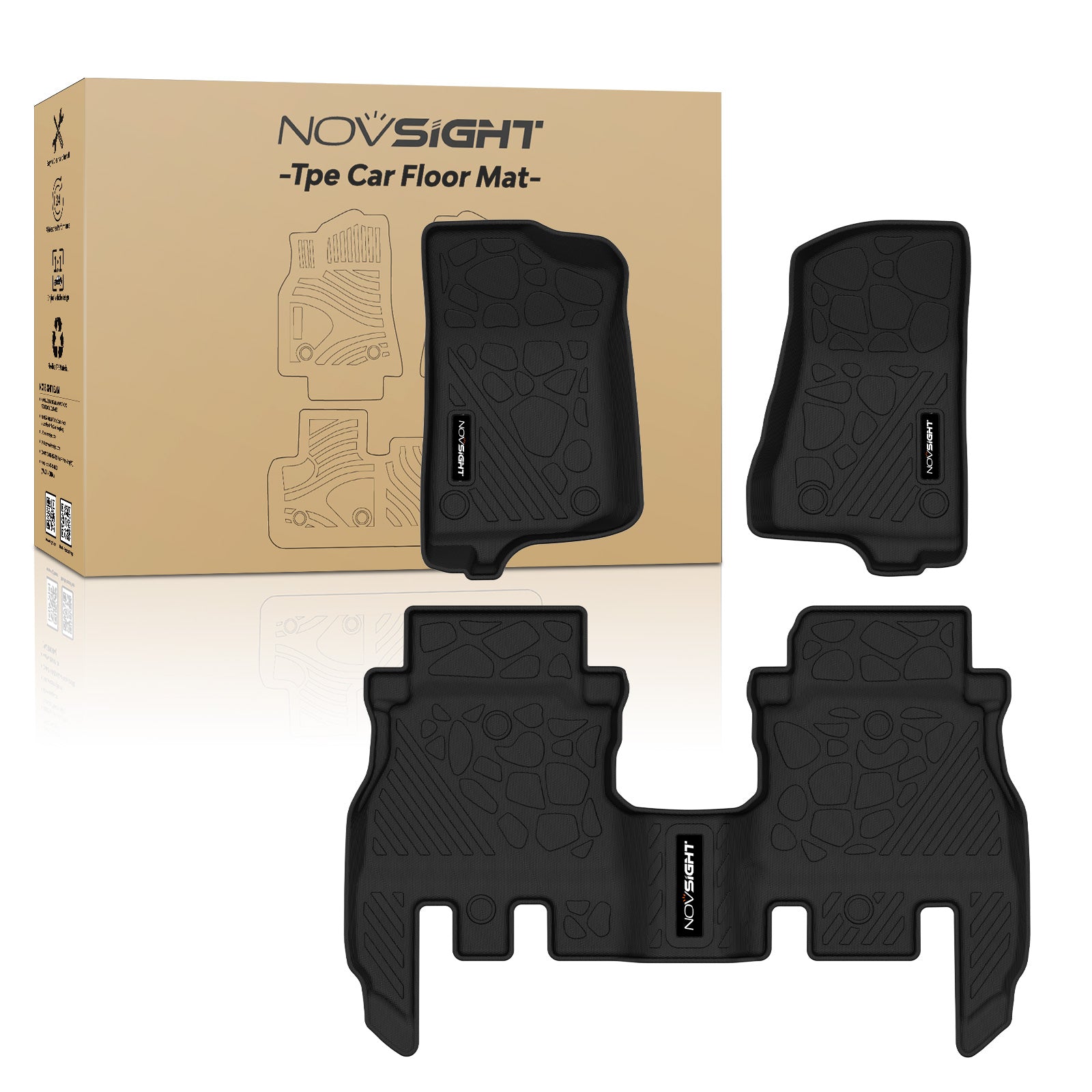 Custom TPE Floor Mats Fit For Jeep Wrangler 2018-2024 JEEP JL - NOVSIGHT