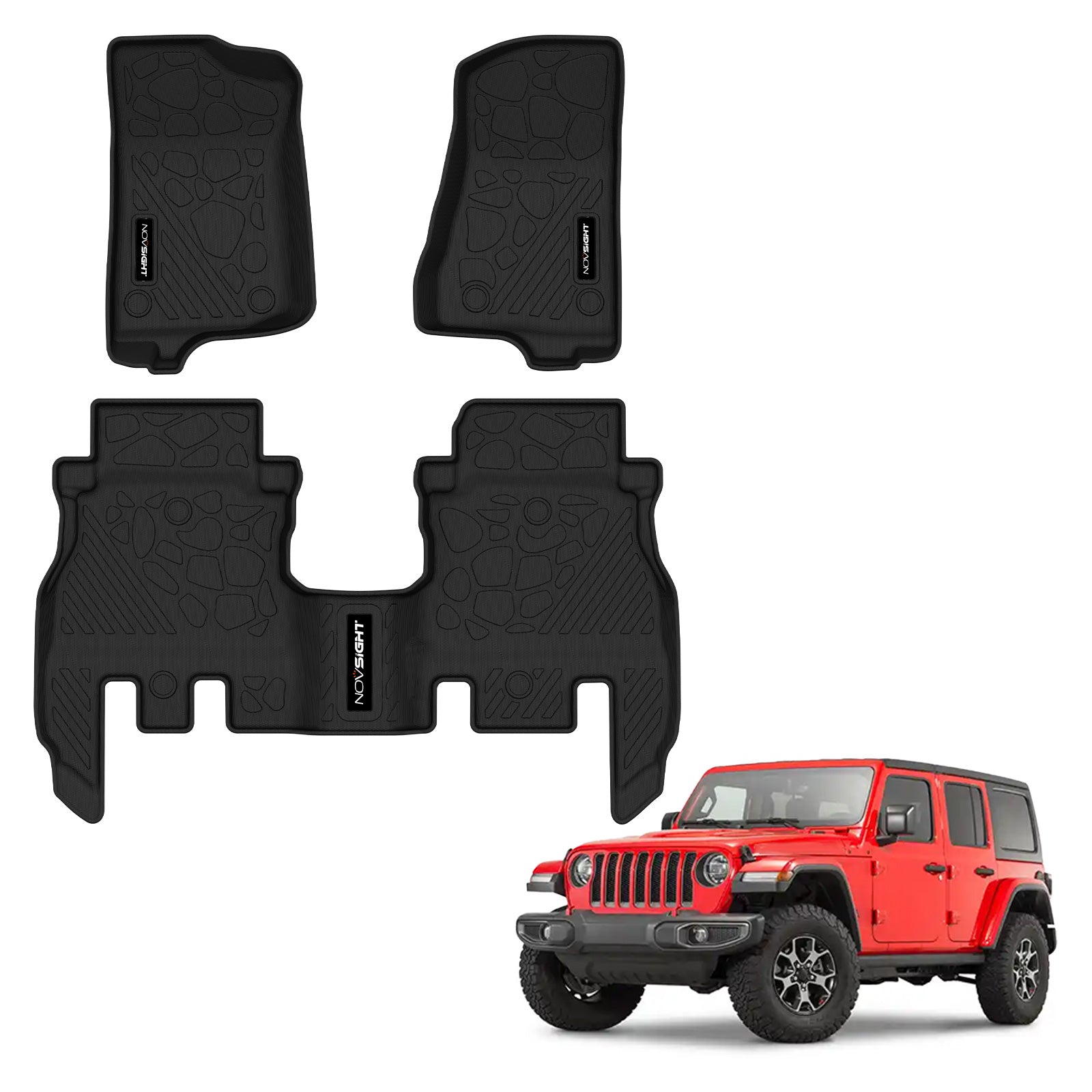 Custom TPE Floor Mats Fit For Jeep Wrangler 2018-2024 JEEP JL - NOVSIGHT