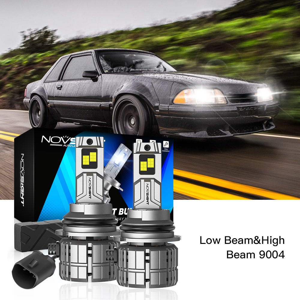 Fit for 1987-1993 Ford Mustang 9004 HB1  LED Headlights Bulbs - NOVSIGHT