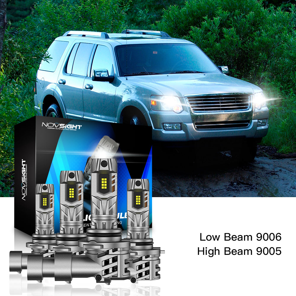Fit for 2002-2005 Ford Explorer 9005 9006 LED Headlights Bulbs - NOVSIGHT