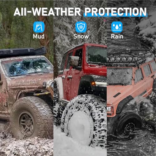 Ford Bronco (Not for Bronco Sport)  2021 2022 2023 Floor Mats TPE Anti-Slip Custom Fit Car Mats 1st and 2nd Row Full Set - NOVSIGHT