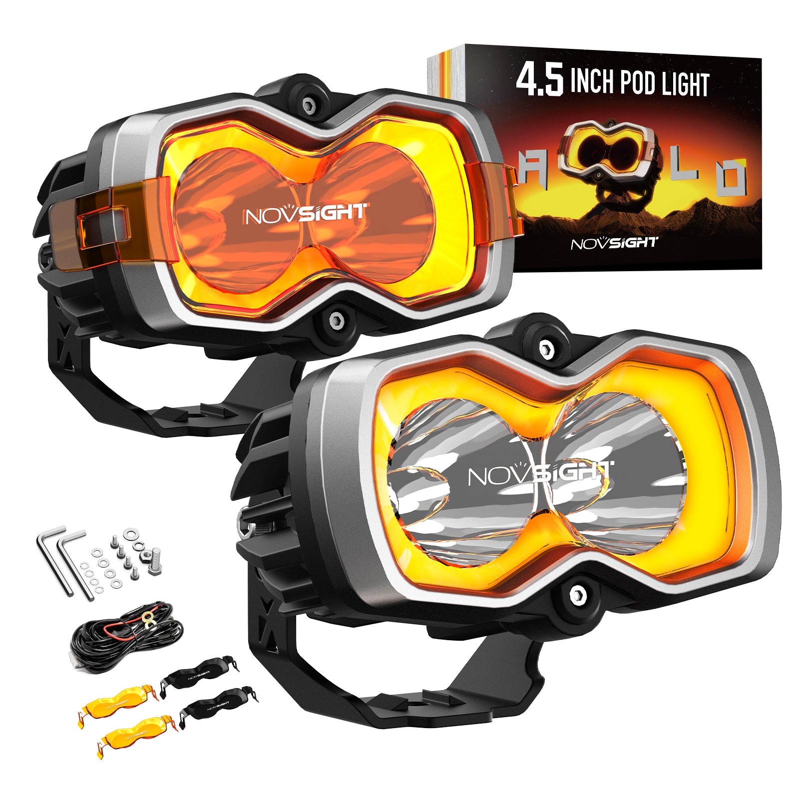 Halo Series Off-road LED Pod Lights Kit for Ford Bronco - NOVSIGHT