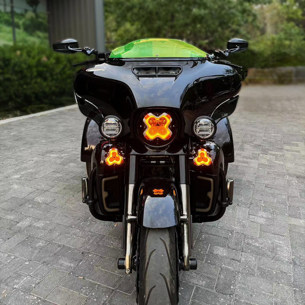 Halo Series LED Pod Lights Kit for Harley Motorcycles - NOVSIGHT