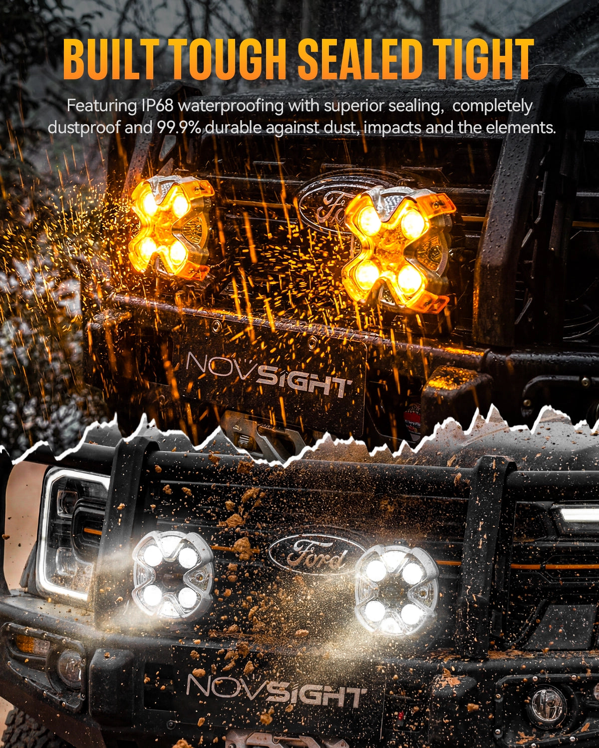 Unidades LED de 6" serie HALO con par de sistema de kit de luces dobles DRL de 66 W