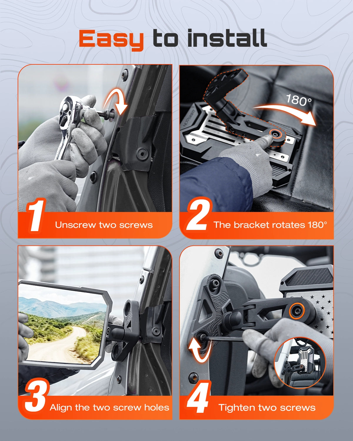 9-inch Side Mirrors for Doorless Driving on 2007–2018 Jeep Wrangler JK JKU - NOVSIGHT