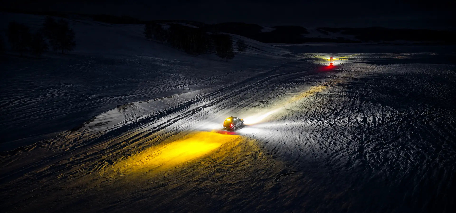NOVSIGHT X-Series off-road lights illuminating a night trail