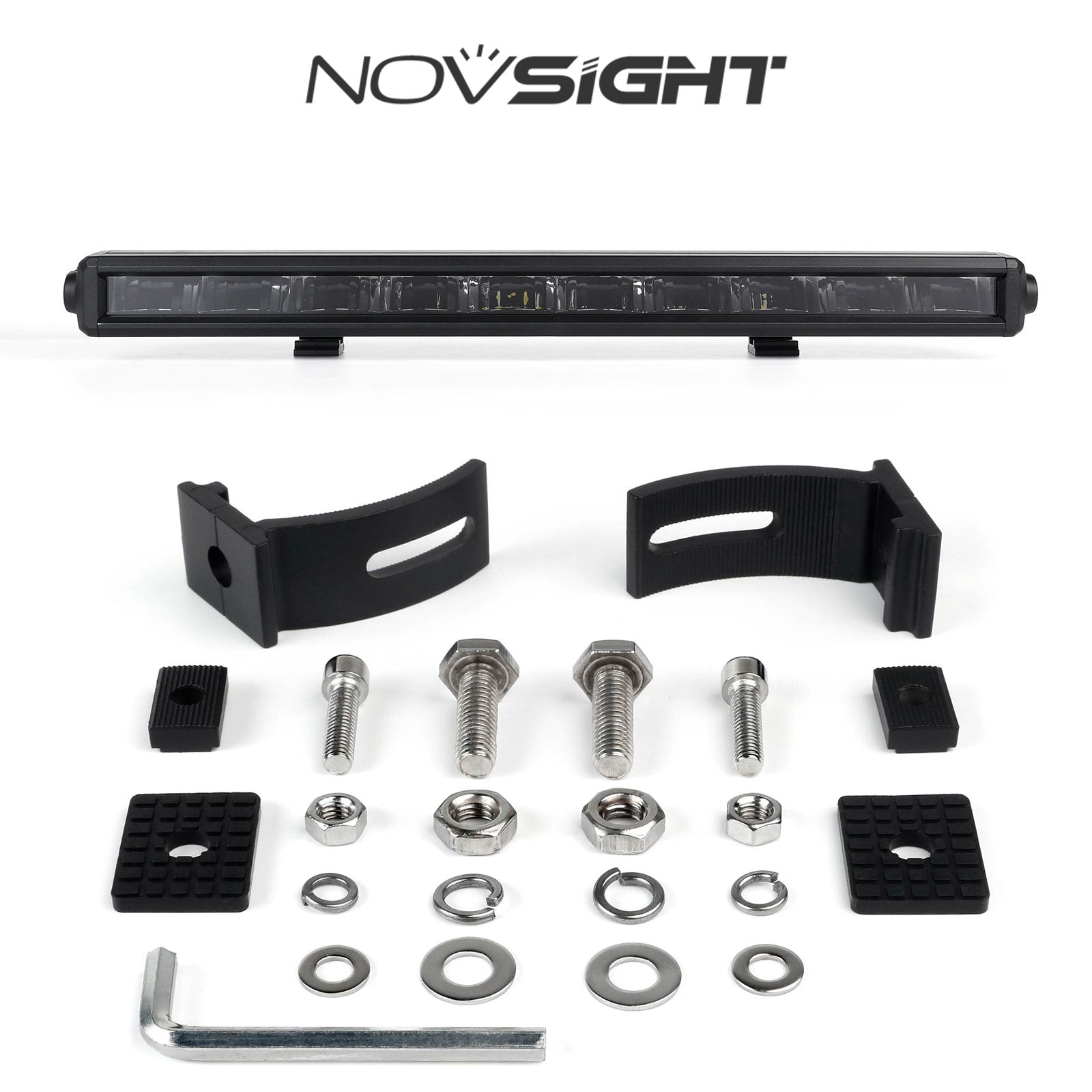 Off Road LED Light Bar 20 Inch Single Row Dual Beam White Amber - NOVSIGHT