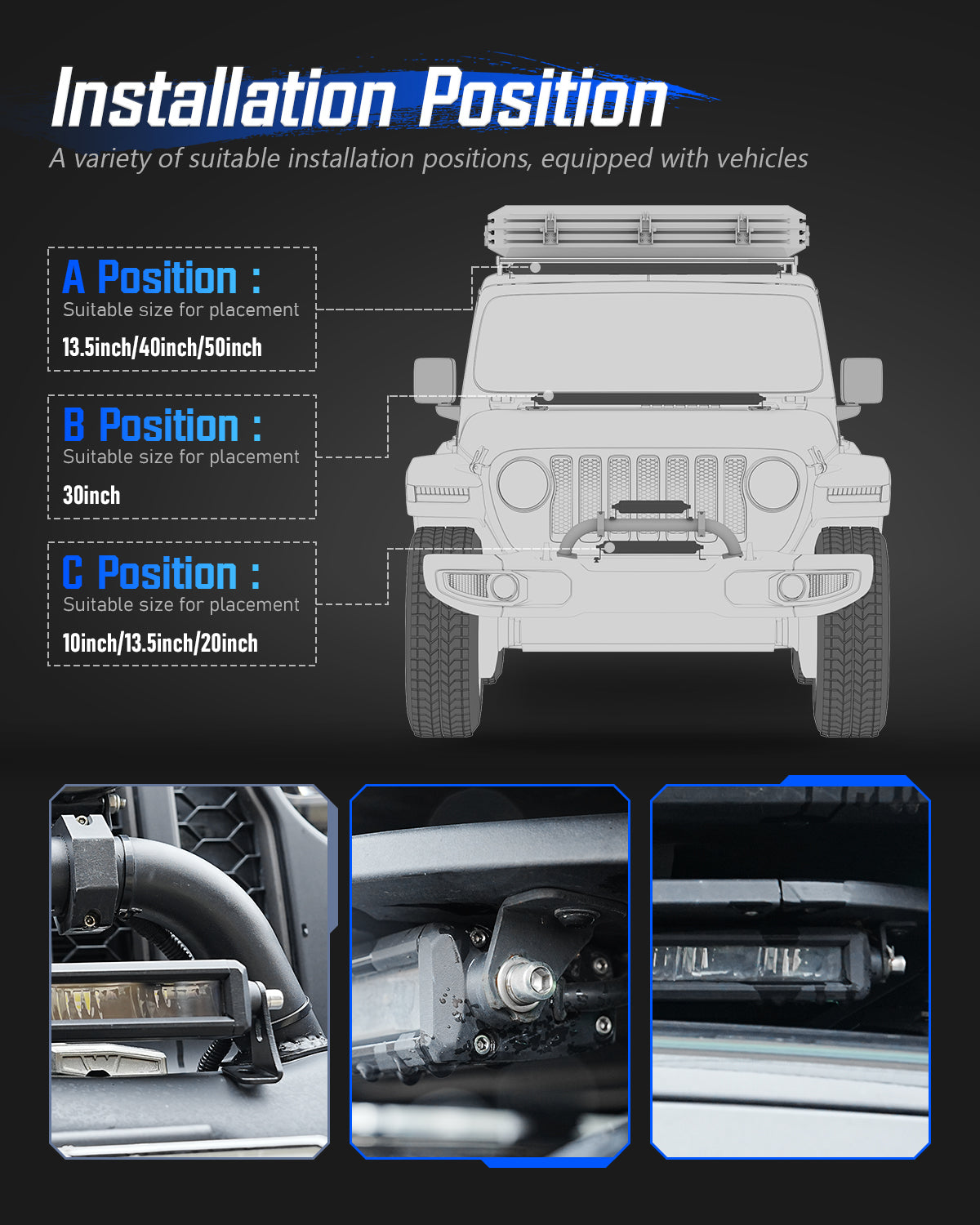 Off Road LED Light Bar 20 Inch Single Row High Power Driving Beam - NOVSIGHT
