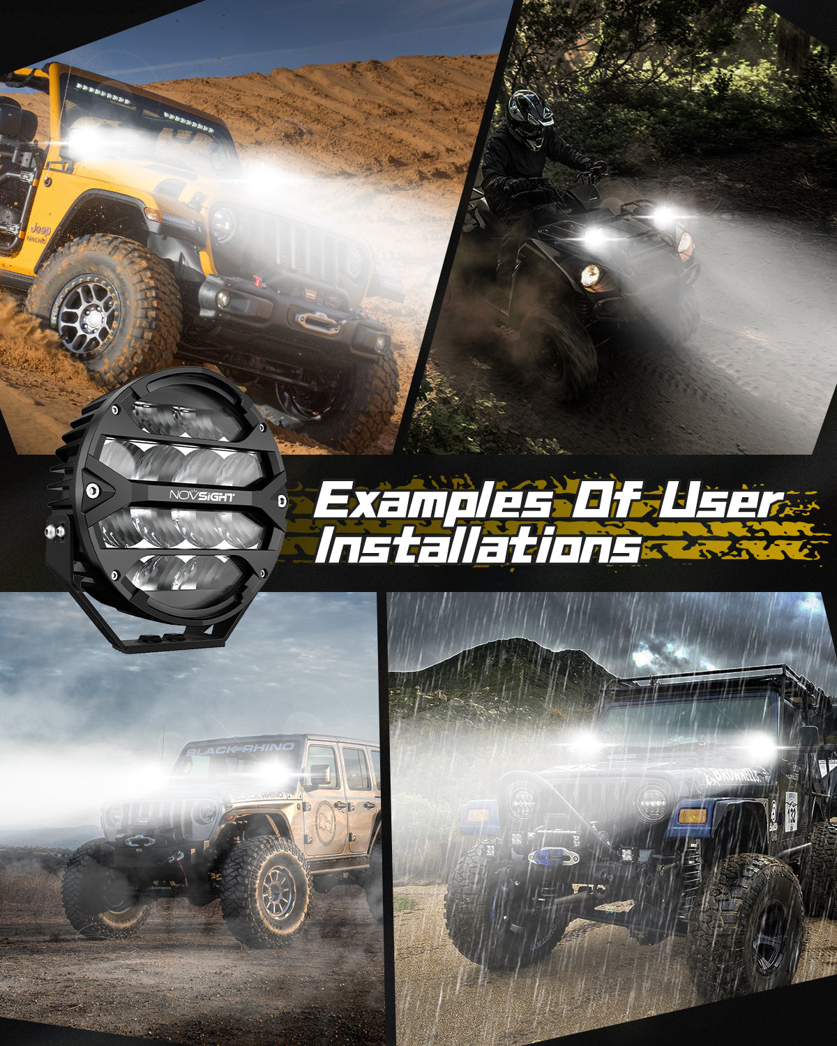 Rock Series | 9-inch LED Pod Round Lights Diving Lights - NOVSIGHT