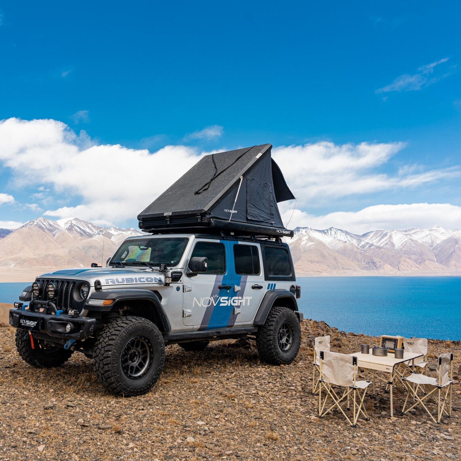 Novsight Rooftop Tent Skynest Hard Shell Overlanding Camping Accommodate 2–3 people for Cars JEEP Trucks and SUVs - NOVSIGHT