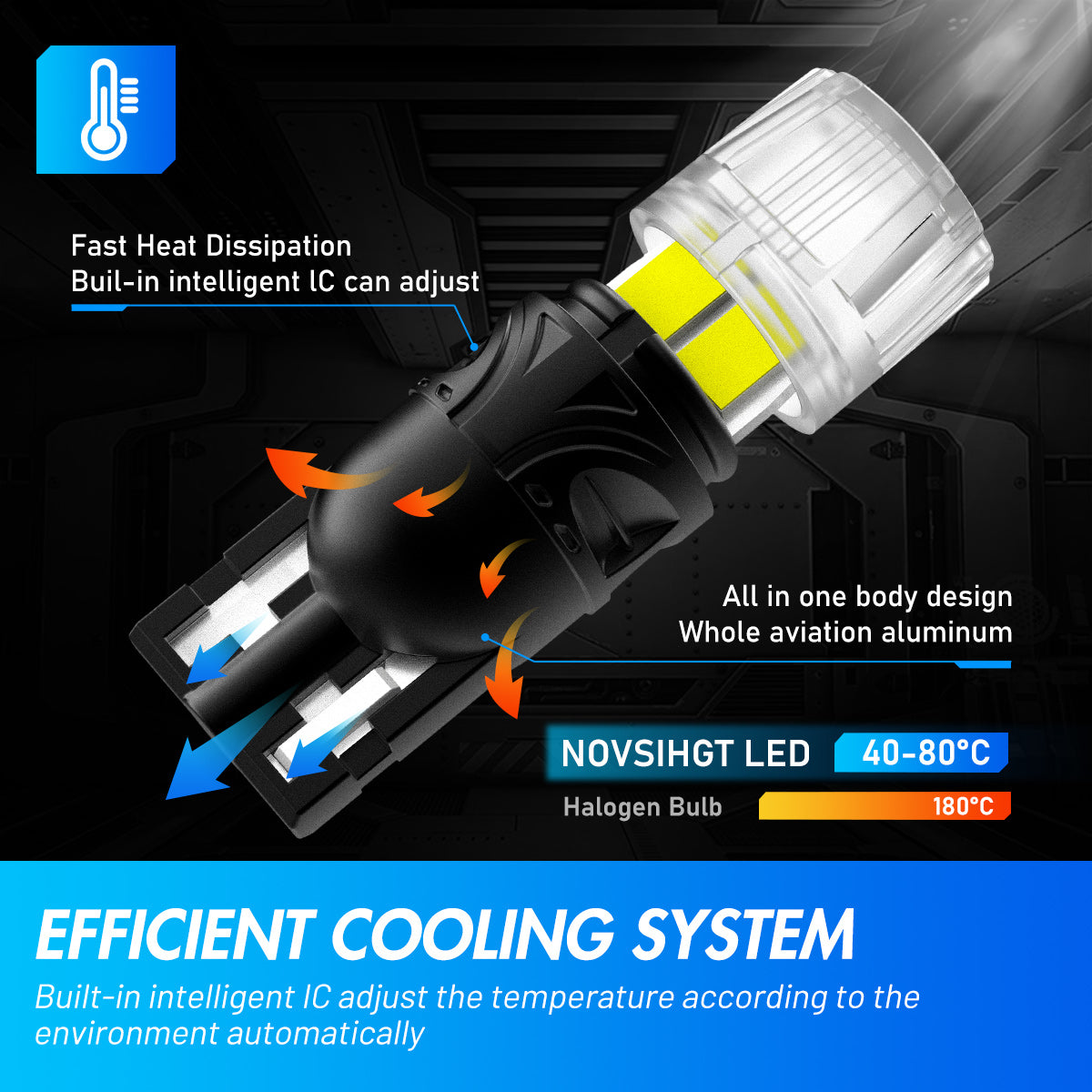 T10 158 161 168 194 W5W LED Bulbs for Rear Front Sinal Lights DRL - White - NOVSIGHT