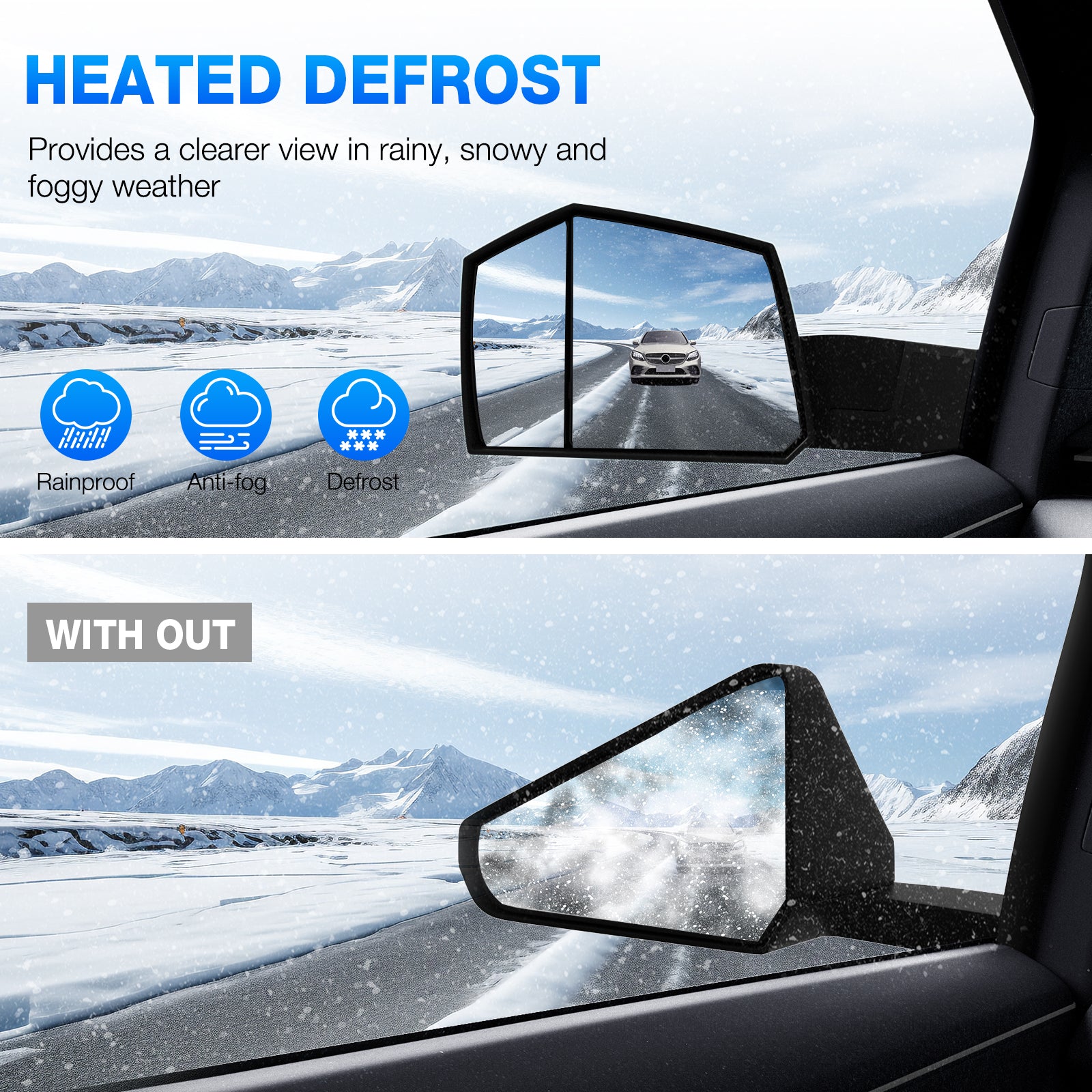 Tesla Cybertruck 90-Degree Adjustable Side Door Mirrors - NOVSIGHT