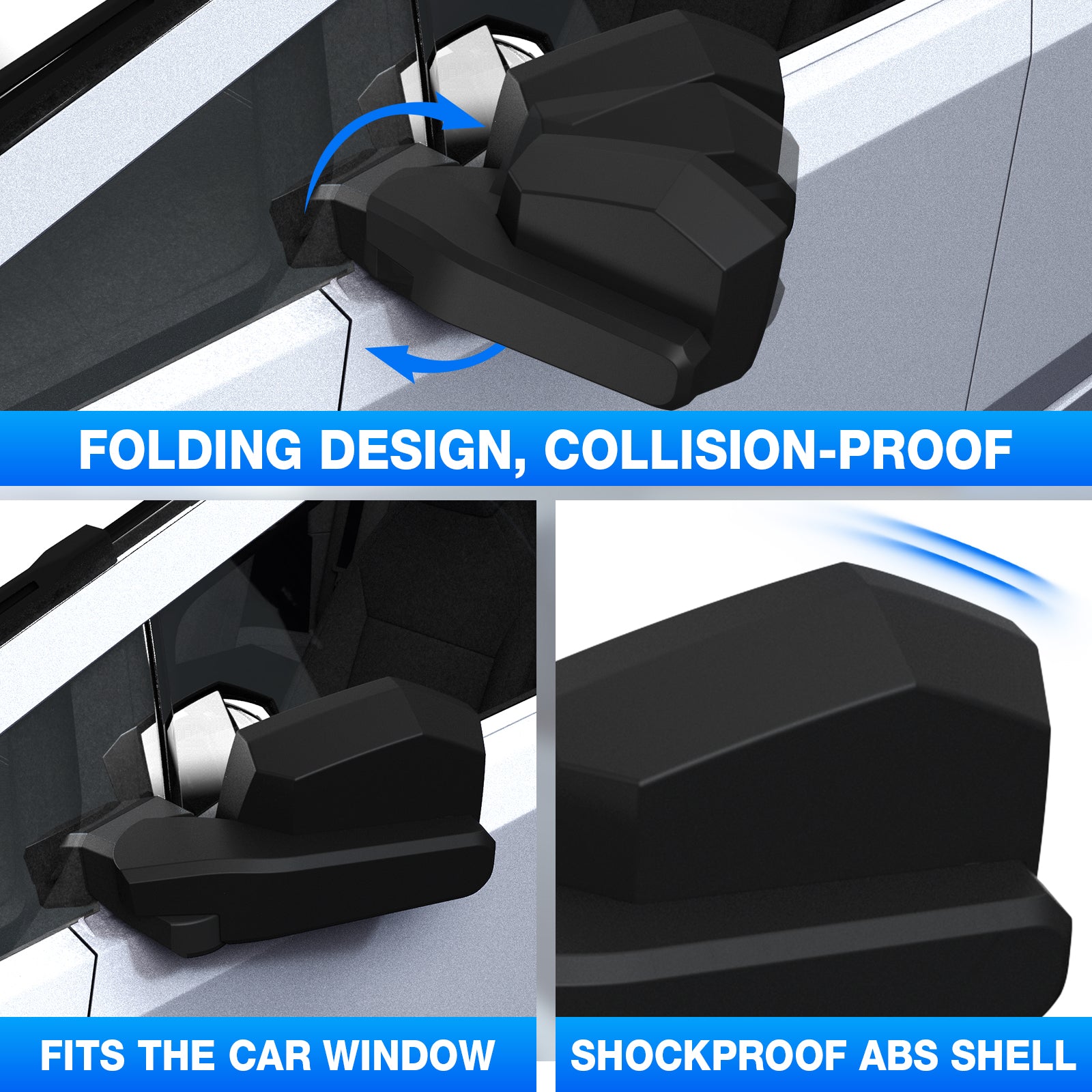 Tesla Cybertruck 90-Degree Adjustable Side Door Mirrors - NOVSIGHT