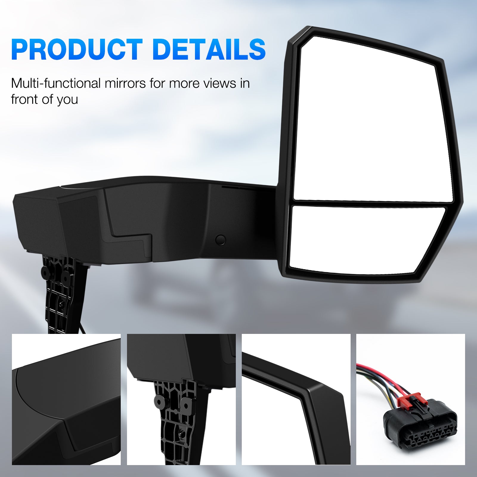 Tesla Cybertruck 90-Degree Adjustable Side Door Mirrors - NOVSIGHT