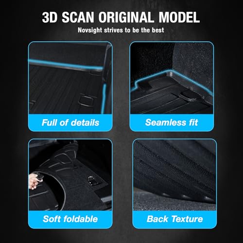 Toyota Highlander 2022-2023 7 Seats (Include Hybrid) with Backrest Mat Custom Fit TPE Cargo Mat Trunk Liner (Only Fit Models with Rear Subwoofer) - NOVSIGHT