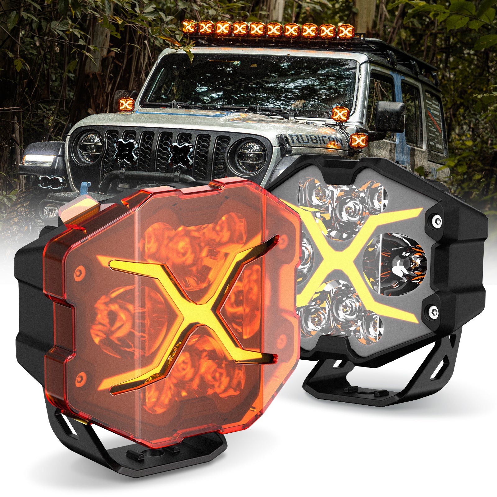 X-Series 4-inch LED Off-road Pod Light Driving Beam with Bluetooth Switch Panel - NOVSIGHT