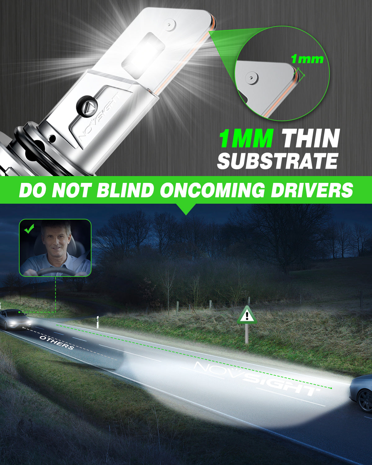 2004-2012 Chevrolet Colorado Custom-Fit LED Headlight Bulbs 9006 9005 Conversion Kits 4 Bulbs - NOVSIGHT