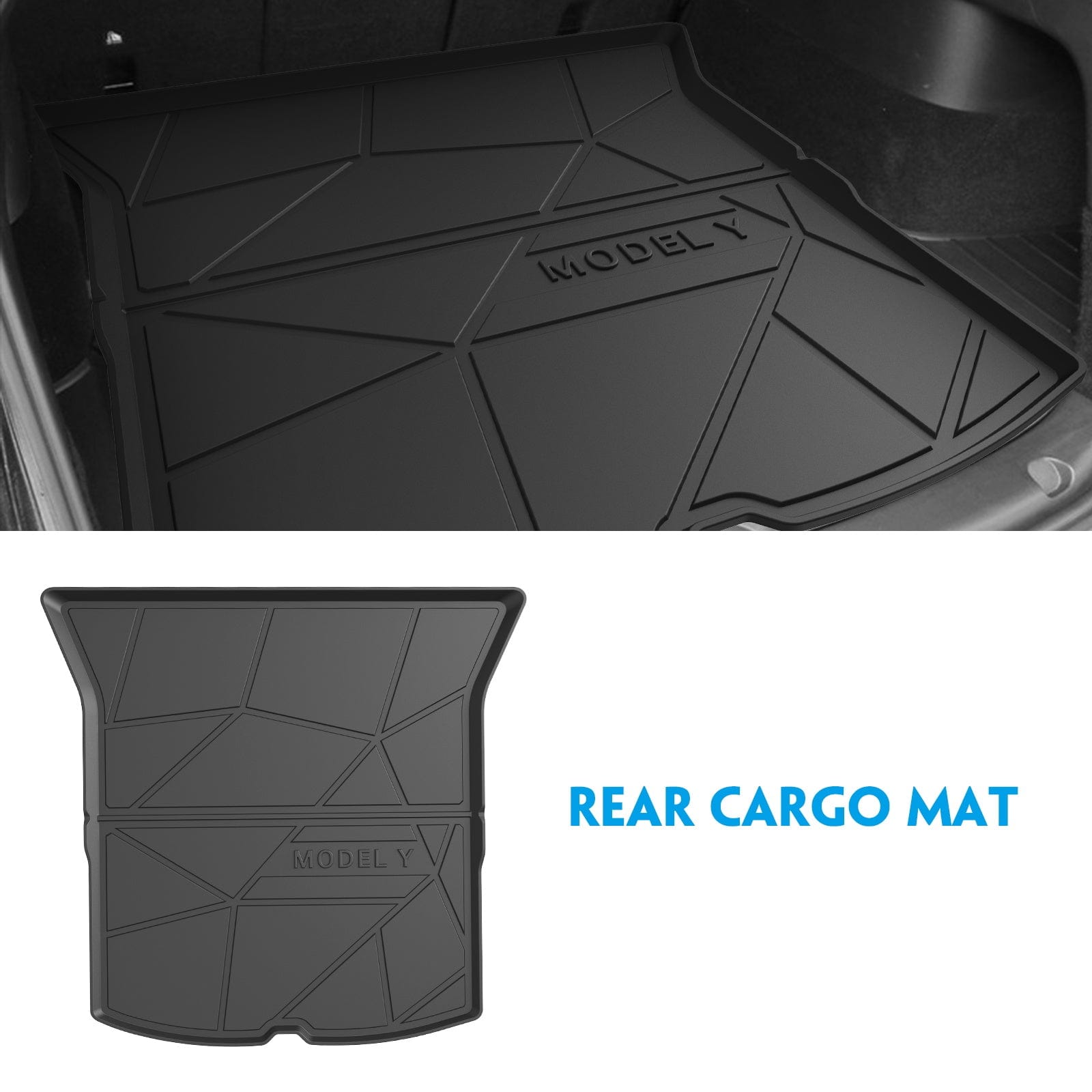 Tesla Model Y 2021 2022 Floor Storage Mat and Cargo Liners Rear Storage Slot Mat Rear Lower Layer(3pcs/set) - NOVSIGHT