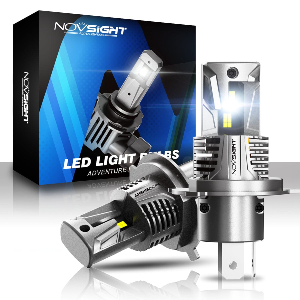 N66 Pro Series Wireless | H4 9003 HB2 LED Bulbs Perfect Beam 80W 18000LM 6500K White | 2 Bullbs - NOVSIGHT