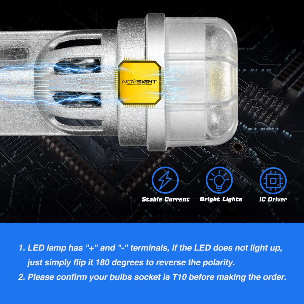 Ampoule LED T10 (W5W) / position, Plaque, Intérieur