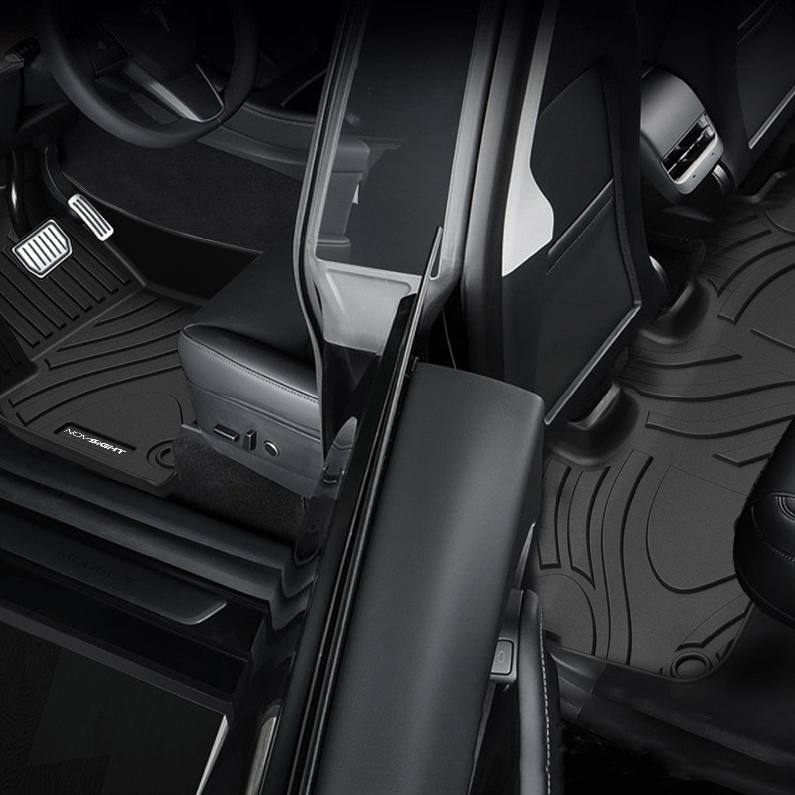 TPE Floor Mats for Tesla Model Y 2019 2020 2021 2022 TPE Custom Fit All-Weather Ptotection Car Floor Mats Liner Waterproof Anti-Slip Heavy Duty Floor Liners - NOVSIGHT