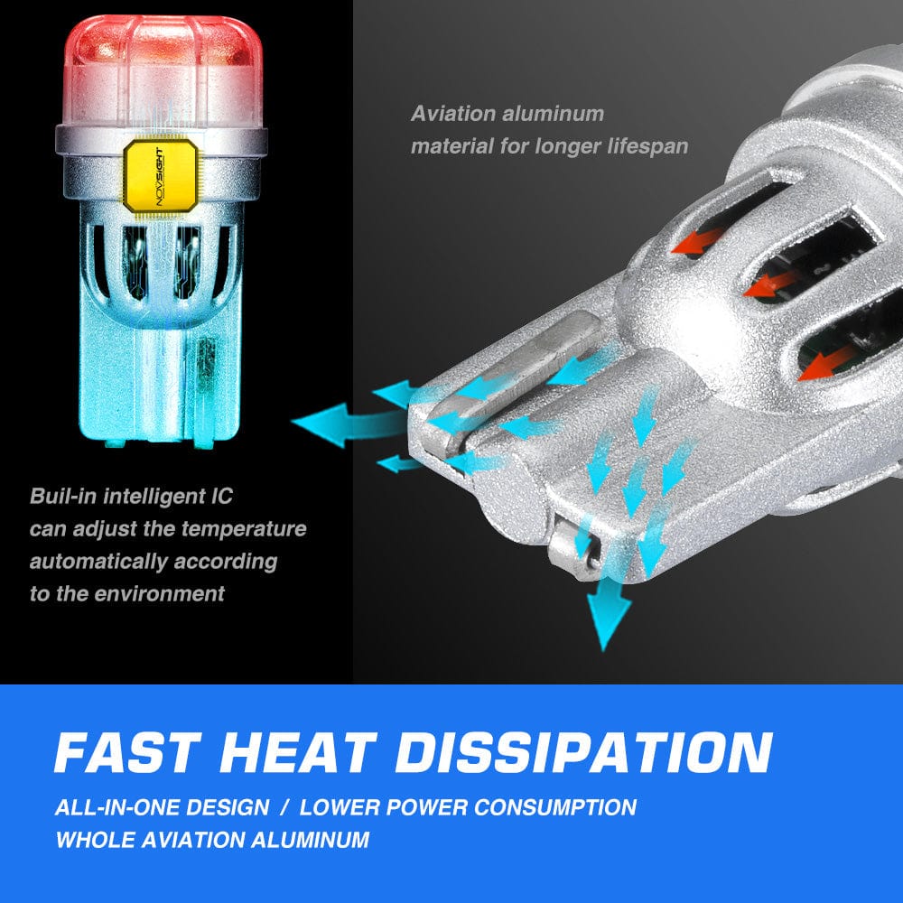 T10W 158 161 168 194 W5W LED Bulbs White License Plate Light Front Parking Light Front Side Marker Light - NOVSIGHT