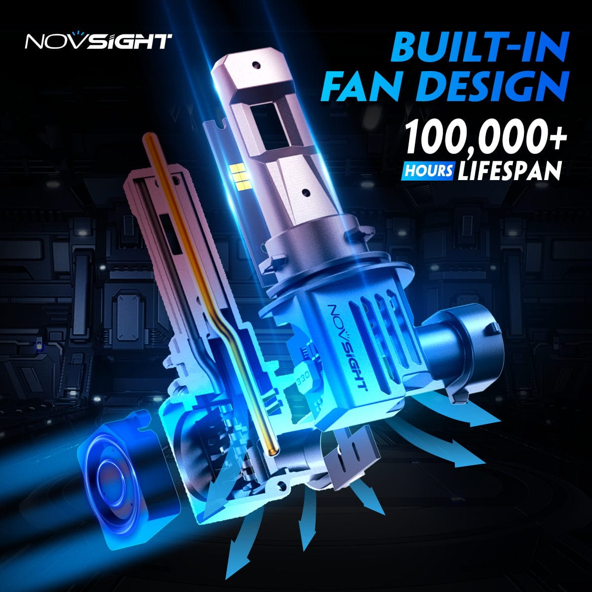 N66 Pro Series Wireless | H11 H8 H9 LED Bulbs Perfect Beam 80W 18000LM 6500K White | 2 Bullbs - NOVSIGHT
