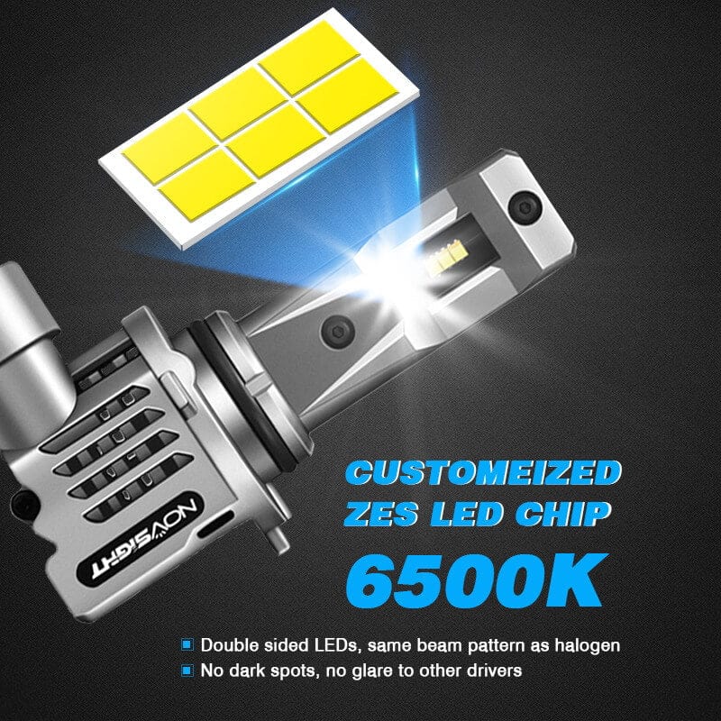 9005+9006 LED headlight bulbs with customized ZES LED chips 6500K
