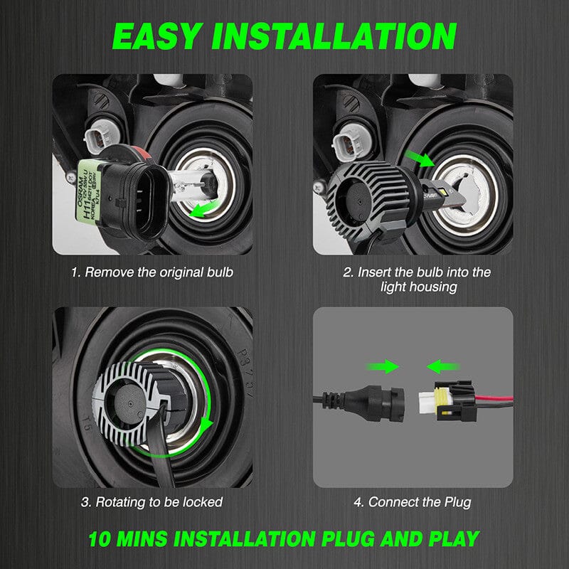 9007 LED headlight bulbs are easy to install