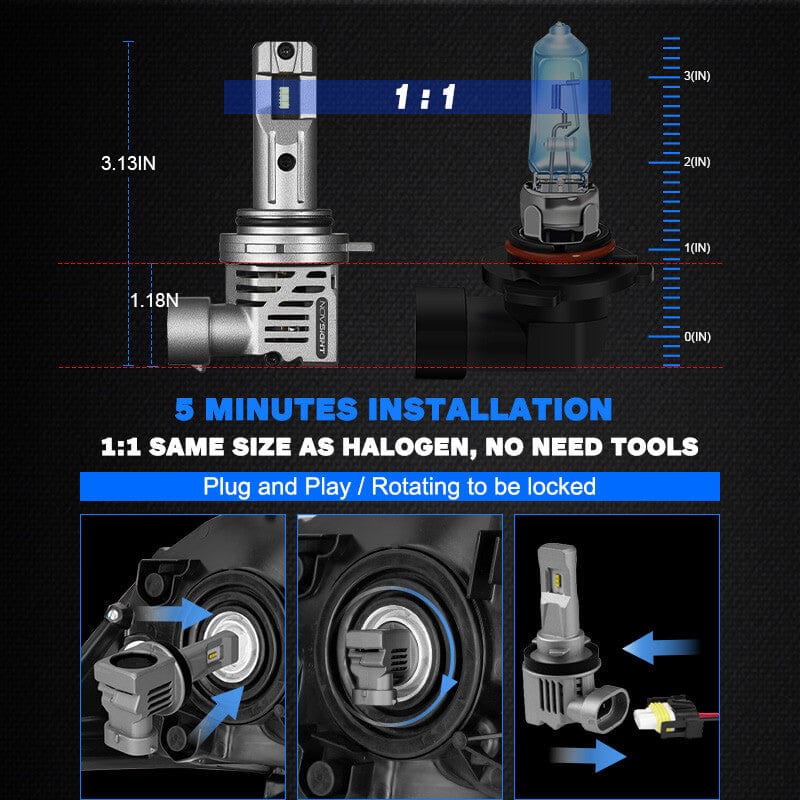 9012 headlight bulbs take 5 minutes to install