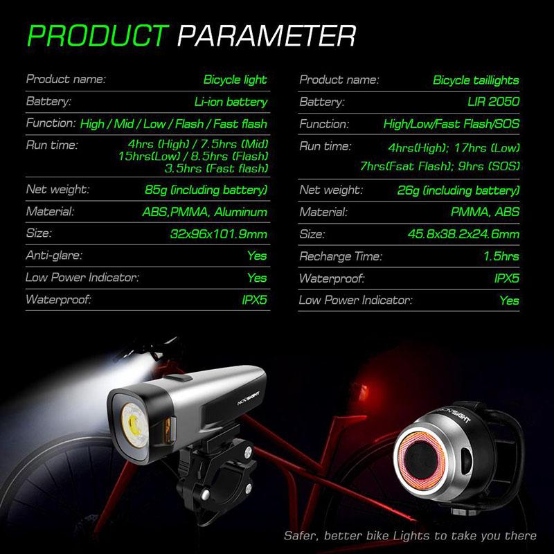 Bicycle light set 2600 mAh 
