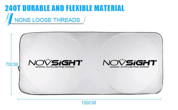 Novsight Car Windshield Sun Shade with Storage Pouch 150cm X 70cm