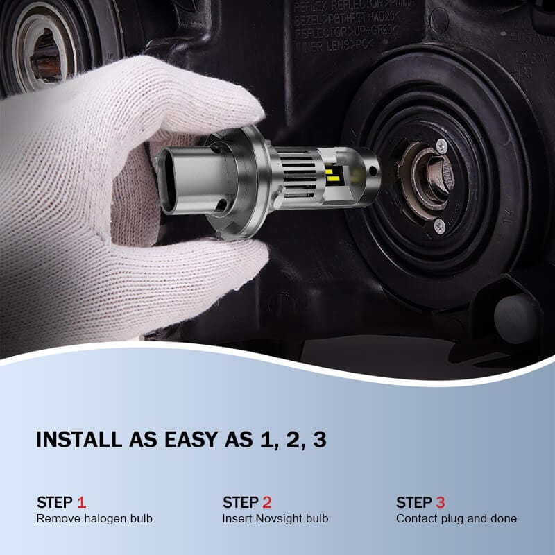 H13 LED headlight bulbs installation steps