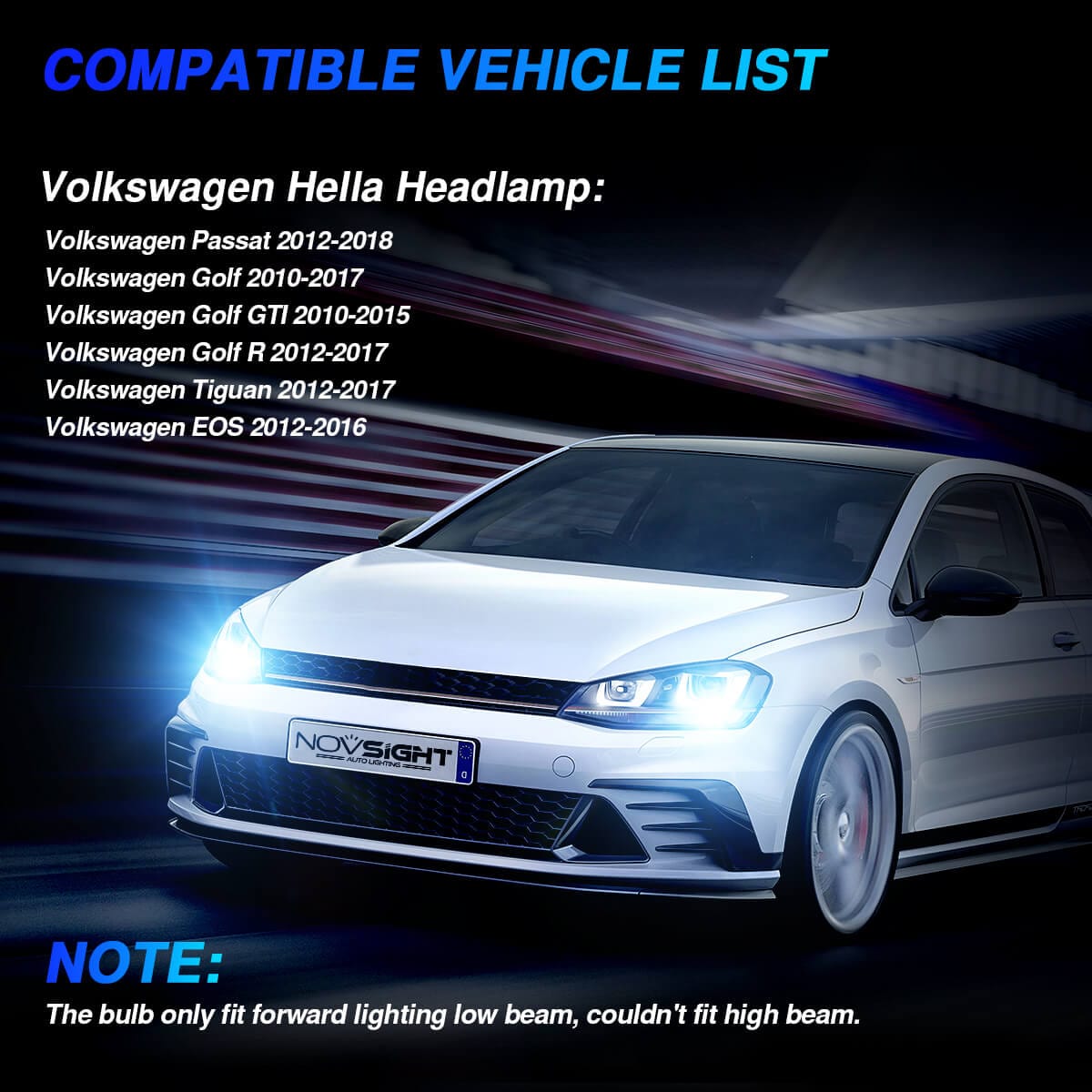 Novsight H7 led bulbs compatible vehicle list
