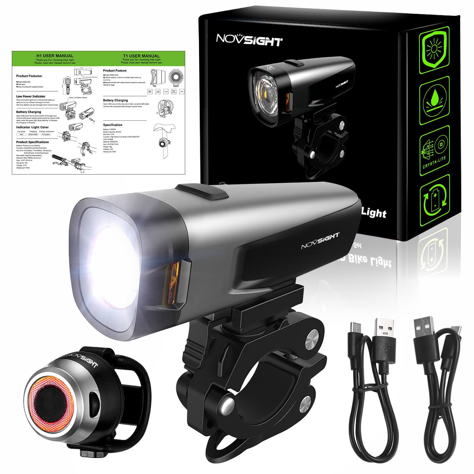 bike light 4 Light Mode 2 USB cables