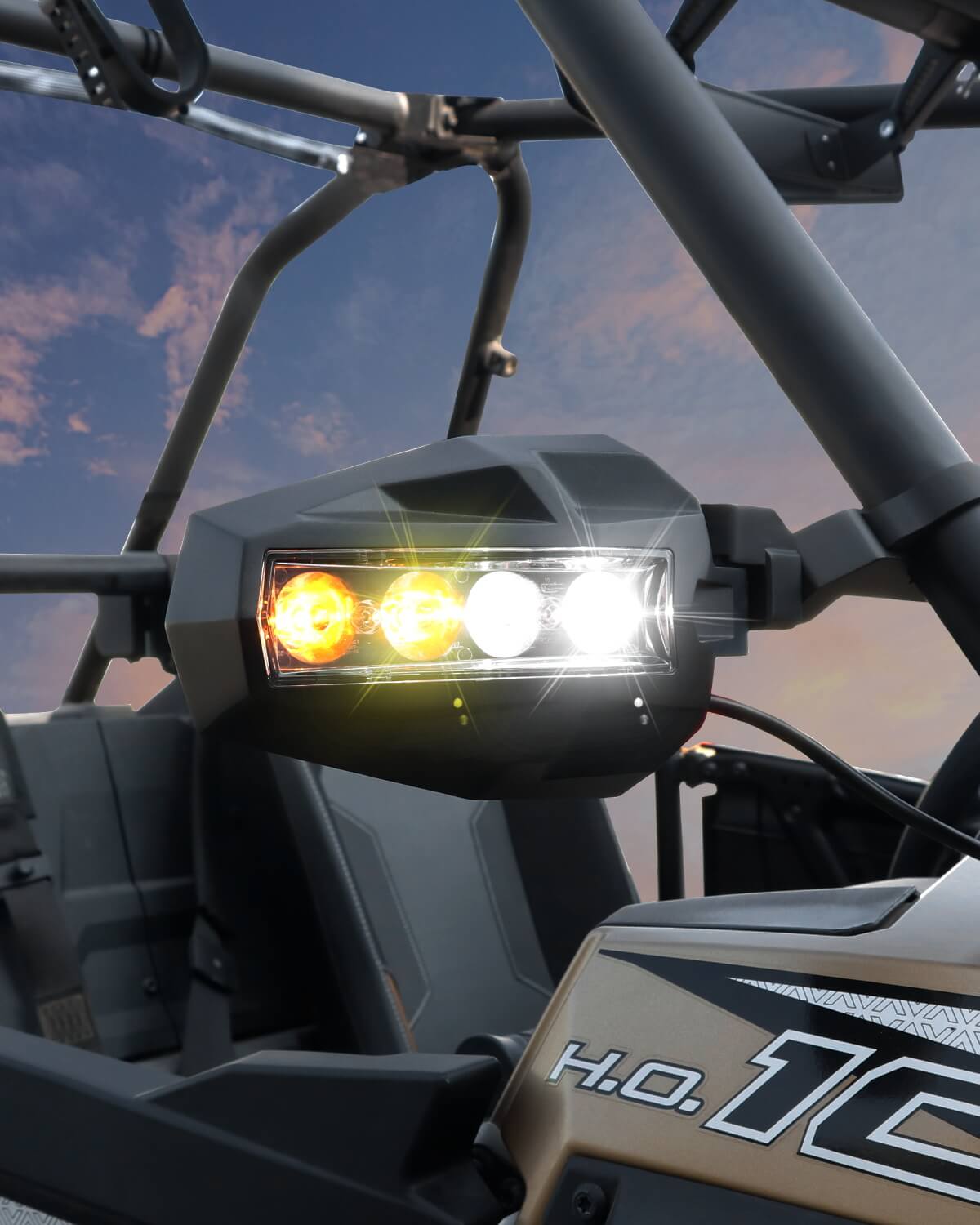 UTV Side Rear View Mirrors With LED atv