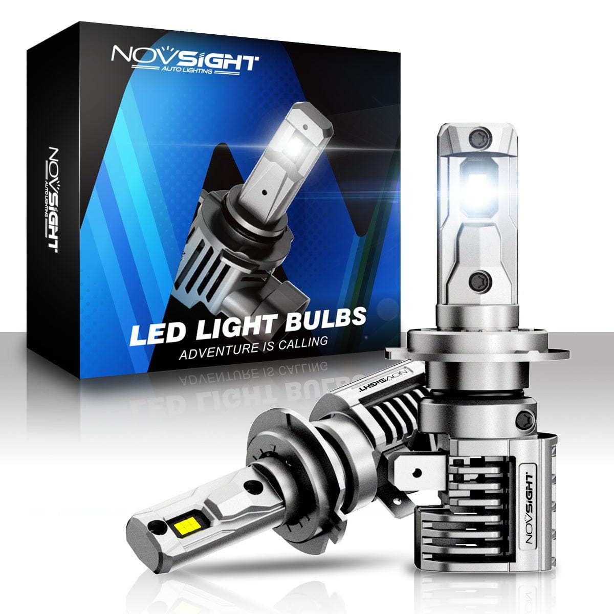 NOVSIGHT Ampoule H7 LED Voiture, 6500K 16000LM Blanche Puissante, 70W 500%  Luminosité 1:1 Mini Design Lampes de Phares Remplacement pour Kit de
