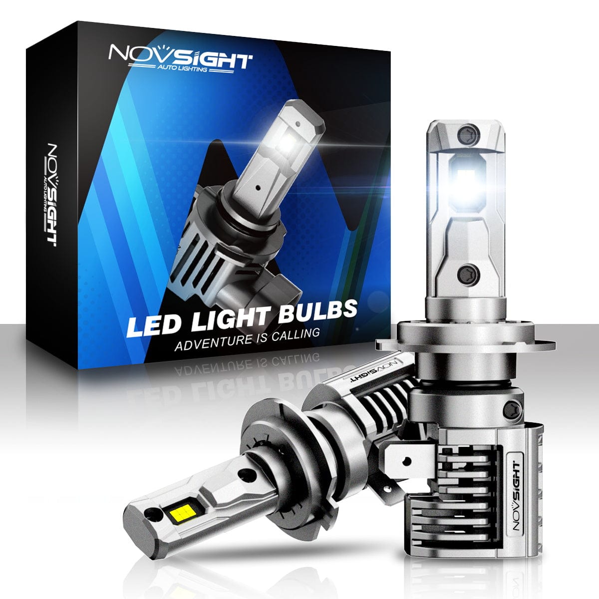 NOVSIGHT Ampoule H7 LED Voiture Anti Erreur 40000LM 6500K Blanche Puissante  200W 800% Luminosité Lampes de Phares Remplacement pour Kit de Conversion