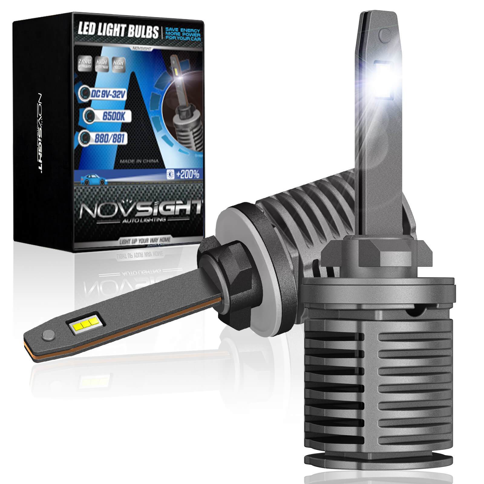 880 885 893 LED Fog Light Bulbs 6500K 10000 Lumens Fanless Headlamp Fog Light NOVSIGHT 