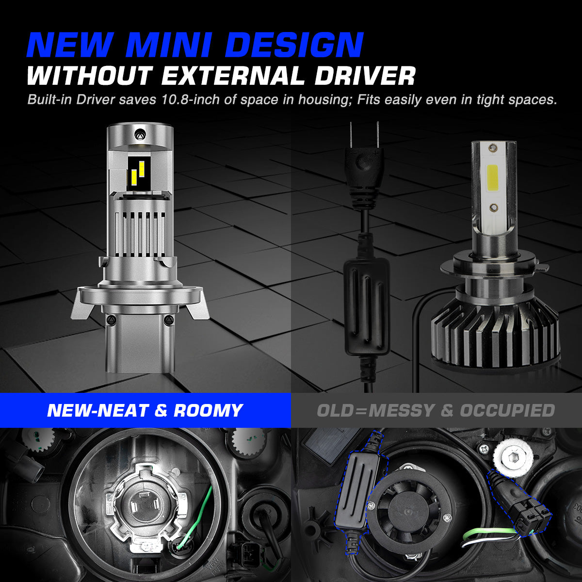 N56 Plus Series Wireless | H7 H13 9006 9007 9012 LED Bulbs Super-Quiet Heat Dissipation 90W 20000LM 6500K | 2 Bullbs - NOVSIGHT