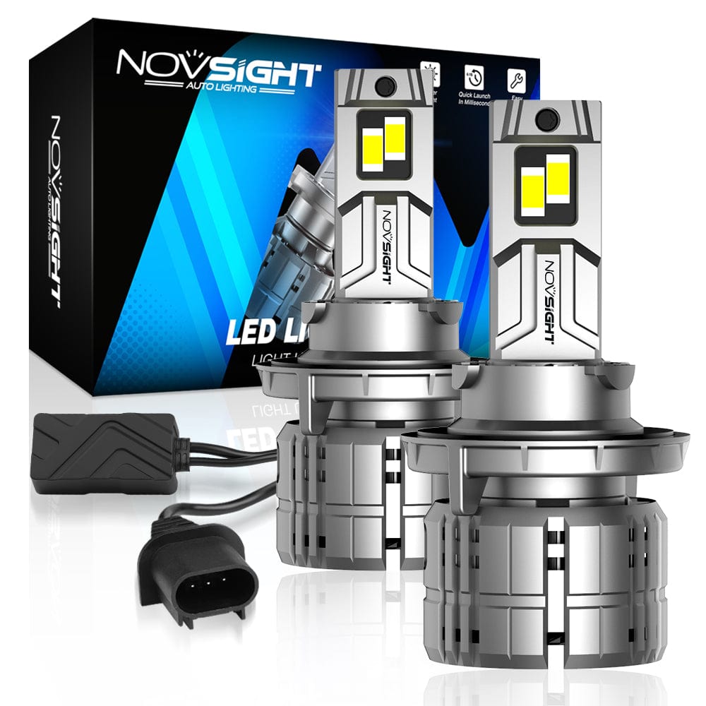 N60 Ultra Series | 9005 9006 H11 H4 H7 H13 9004 9007 9012 LED Bulbs Super Bright 200W 40000LM 6500K White | 2 Bulbs - NOVSIGHT
