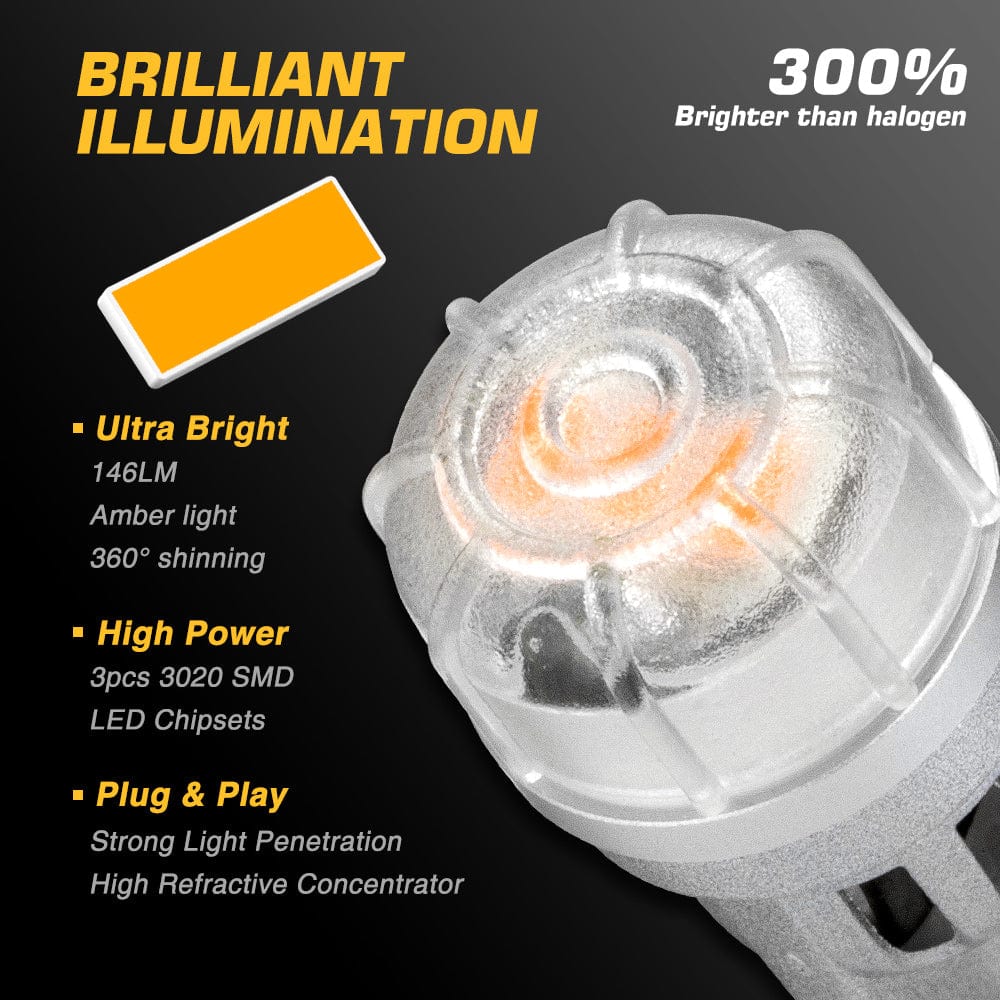 T10O 158 161 168 194 Amber Front Side Marker Front Parking Light License Plate Light Signal Light Fog Light - NOVSIGHT